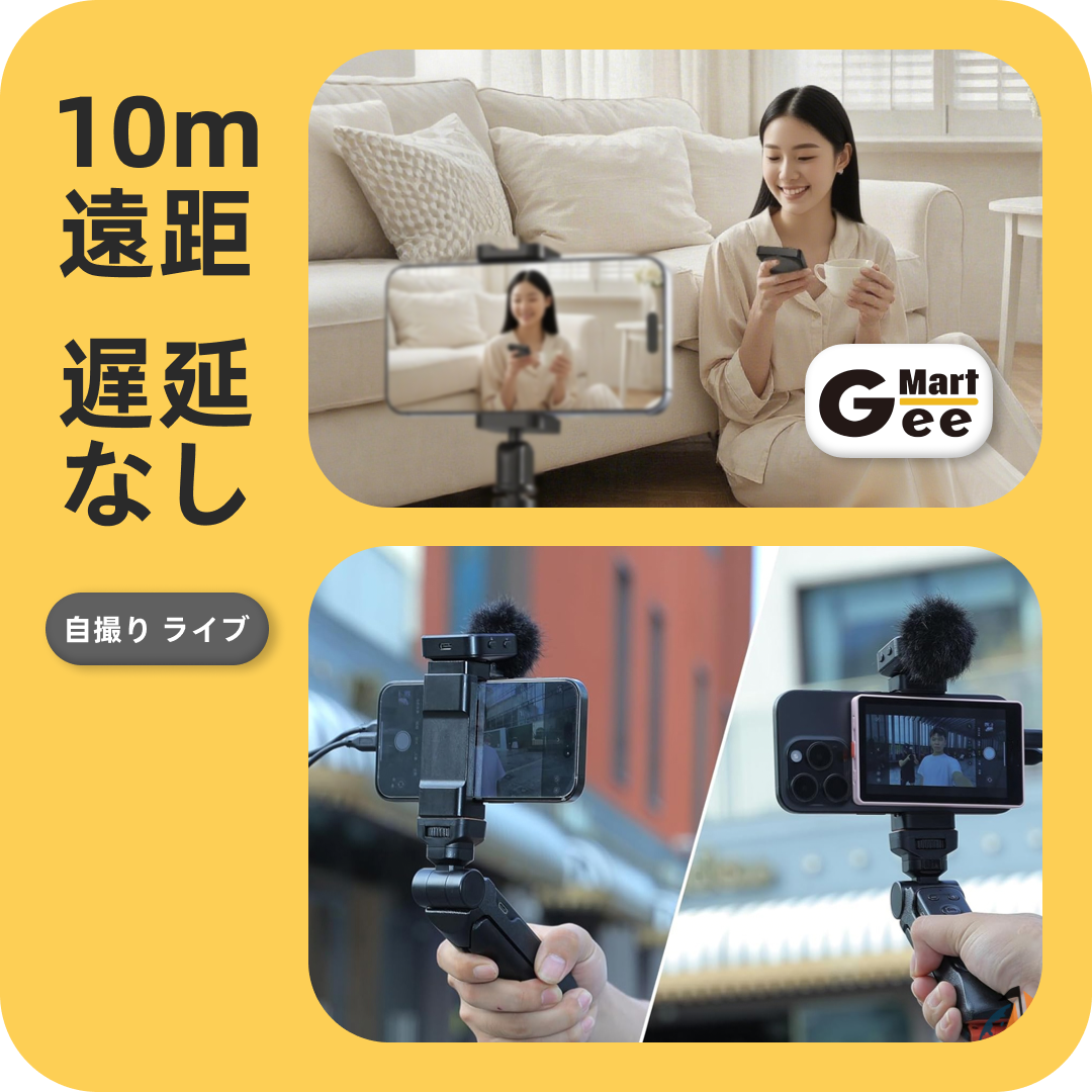 ライブ配信用セルフィーモニター|リアカメラ連動|ワイヤレスシャッター|4K録画対応|マルチデバイス互換
