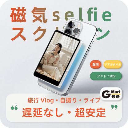 ライブ配信用セルフィーモニター｜リアカメラ連動｜ワイヤレスシャッター｜4K録画対応｜マルチデバイス互換